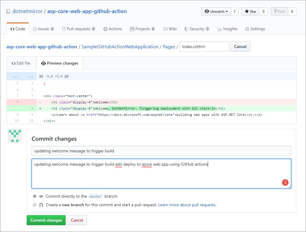 Code change from GitHub.