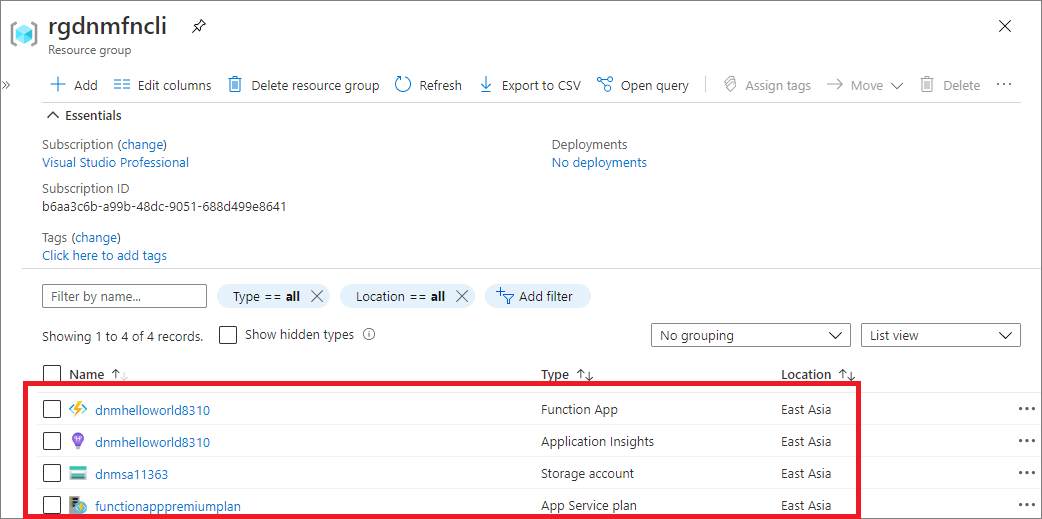 azure-cli-list-resources-in-resource-group