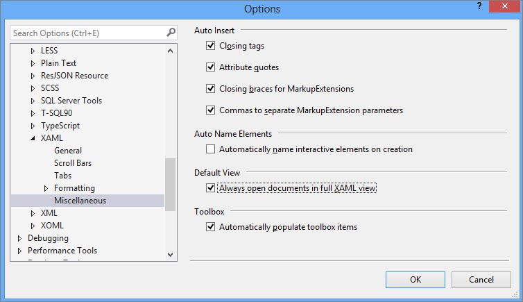 Disable XAML designer by default in Visual Studio - DotNetMirror